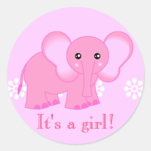 Etiquetas bonitos do elefante cor-de-rosa - é uma
