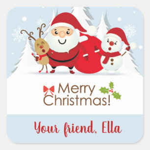 Etiquetas bonitos do Natal de Papai Noel