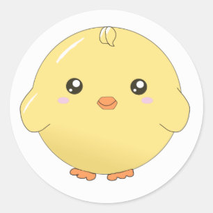 Etiquetas bonitos do pintinho do amarelo do kawaii