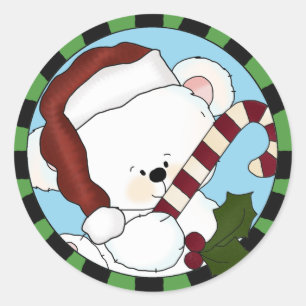 Etiquetas bonitos do urso do papai noel