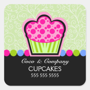 Etiquetas bonitos do verde da padaria do cupcake