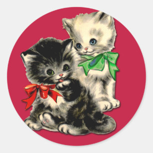 Etiquetas bonitos dos gatinhos do feriado