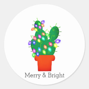 Etiquetas bonitos e brilhantes do cacto de Natal