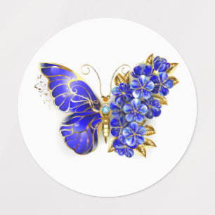 Etiquetas Borboleta Flor Sapphire