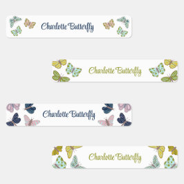 Etiquetas Borboleta Verão Cor-de-rosa Rótulos Amarelos Azuis