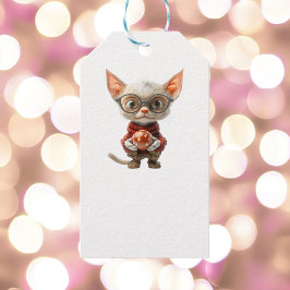 Etiquetas Brancas de presentes de Natal com Mão Ve