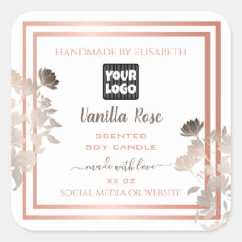 Etiquetas brancas de produto com quadro Dourado de