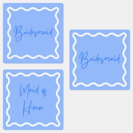 Etiquetas Bridesmaid e Madrinha de casamento Blue