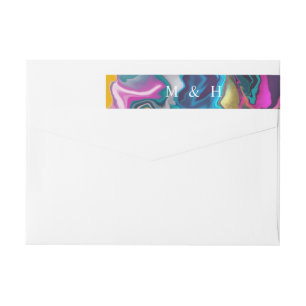 Etiquetas Bright and Colorful Abstrato Marbling