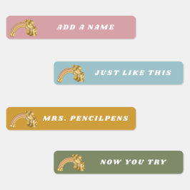 Etiquetas Bright Boho Nome do Arco-Íris