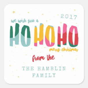 Etiquetas brilhantes do quadrado do Natal