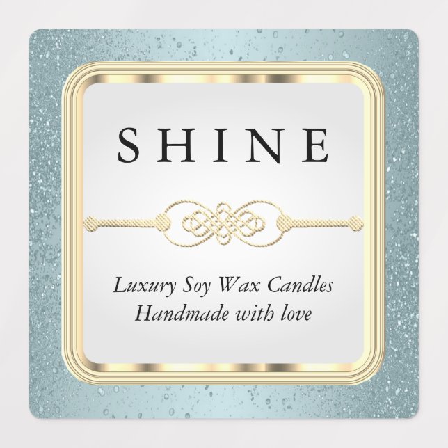 Etiquetas Brilho Azul e Branco (Design 2)