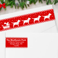 Bull Terriers Christmas Sleigh Dogs Return Address