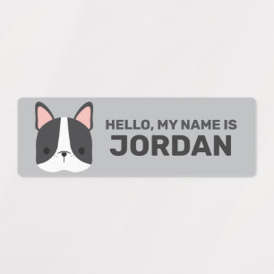 Etiquetas Bulldog Francês Bonito com Nome Personalizado