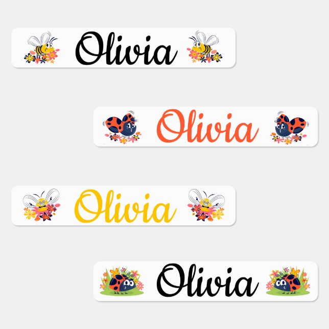 Etiquetas Bumble Bee e Lady Bug (Grupo)