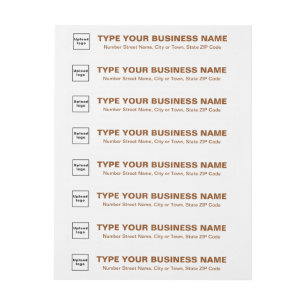 Etiquetas Business Brown Textos em White Return Address