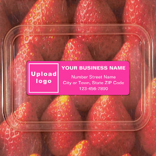 Etiquetas Business Minimal Texts on Pink Rectangle Adhesive