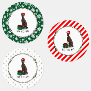 Etiquetas Cachorro de Greyhound (Engraçado) de Natal