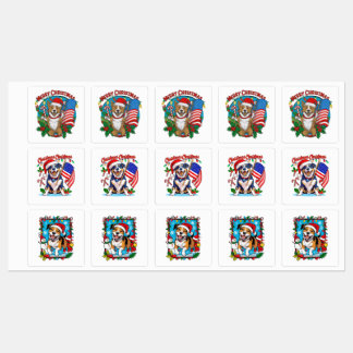 Etiquetas Cachorro de Natal bonito