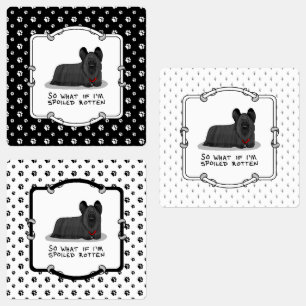 Etiquetas Cachorro podre de Skye Terrier, borrado (preto) Cu