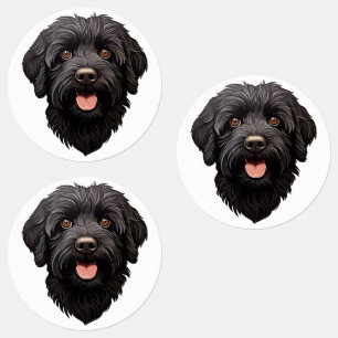 Etiquetas Cachorro Preto Labradoodle
