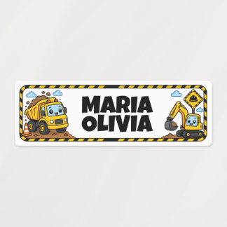 Etiquetas Caminhão Fofo Nome da Escola Personalizado