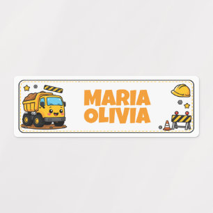 Etiquetas Caminhão Fofo Nome Personalizado da Escola