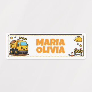 Etiquetas Caminhão Fofo Nome Personalizado da Escola