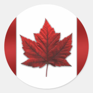 Etiquetas canadenses vermelhas da bandeira das