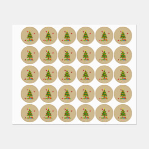 Etiquetas Cardinais vermelhos - Mercador de Natal Gasto Junt