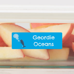 Etiquetas Cartoon de bolhas de baleia branca personalizado