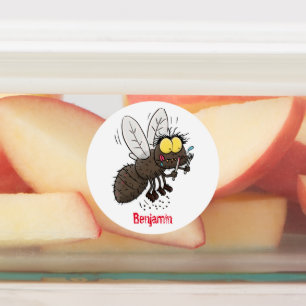 Etiquetas Cartoon de insetos com mosca espinhenta