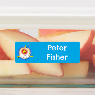 Etiquetas Cartoon de peixe-porco-espinho, personalizado