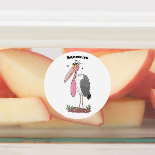 Etiquetas Cartoon engraçado marabou