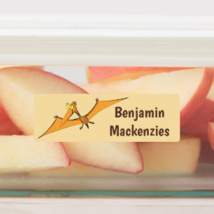 Etiquetas Cartoon pterodátilo voador engraçado personalizado