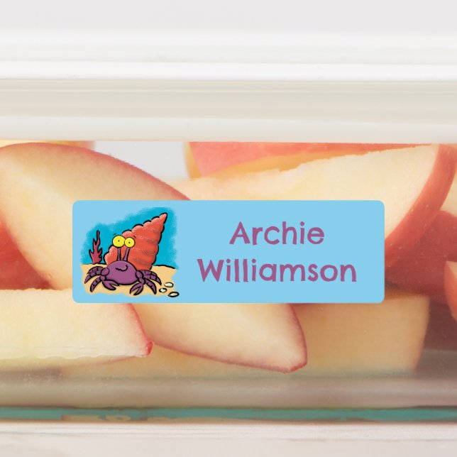 Etiquetas Cartum roxo engraçado, caranguejo personalizado (Afixado)