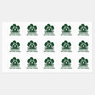 Etiquetas Casa Florestal Verde da Empresa Imobiliária Person