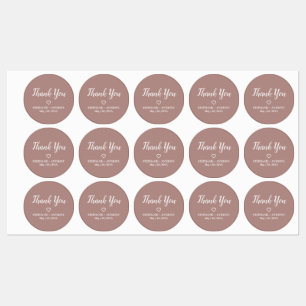 Etiquetas Casamento branco e Rosa de poeira minimalista