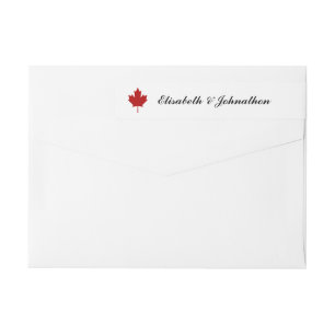 Etiquetas Casamento com Bandeira Canadense