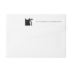 Etiquetas Casamento de Gatos Negra Brancos Modernos