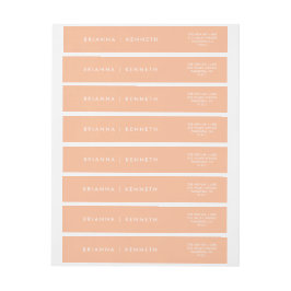 Etiquetas Casamento de Pêssego Moderno e Elegante