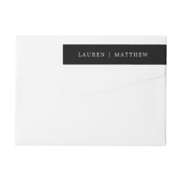 Etiquetas Casamento Elegante Monograma Preto Simples