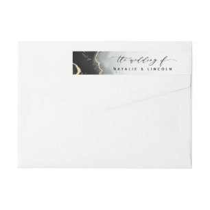 Etiquetas Casamento Moody Mist Ombre Black Watercolor