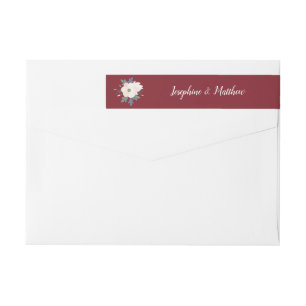 Etiquetas Casamento Personalizado Blush Floral Burgundy
