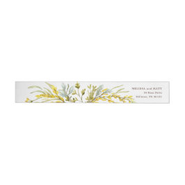 Etiquetas Casamento Rustic Wildflower Watercolor Wreath