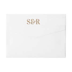 Etiquetas Casamento Simples Bold Monograma Moderno e Rusty