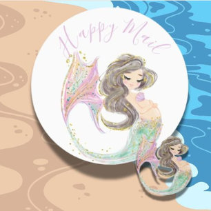 Etiquetas Chá de Bebê Sereia. Sob o Mar. Brilho