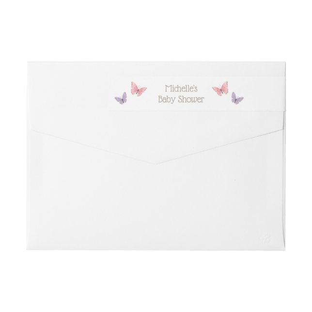 Etiquetas Chá de fraldas borboleta (Verso)