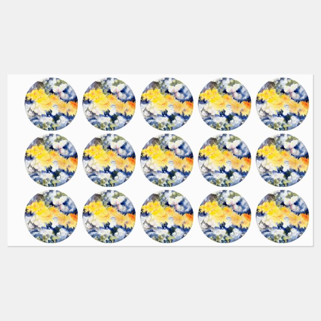 Etiquetas Charles Demuth - Amarelo e Azul (Folha)