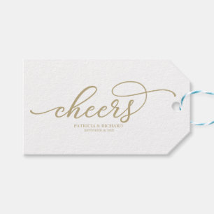 Etiquetas Chic Gold Script Cheers para Garrafas de